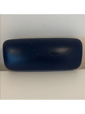 LACOSTE hard shell sunglasses case dark blue glasses case snaps closed